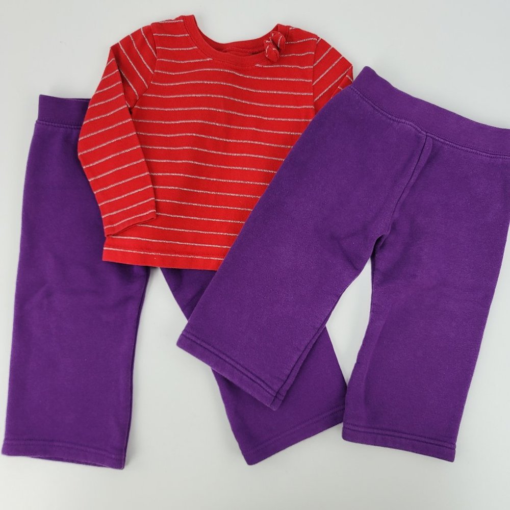 Lot 3 Garanimals Baby Girls Infant 18M Long Sleeve T-shirt & 18M 24M Sweatpants